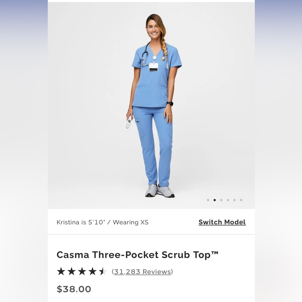 Figs Casma Three-Pocket Scrub Top